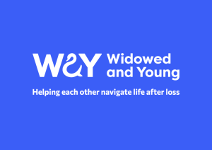 Logo and tagline for WAY - Widowed and Young 